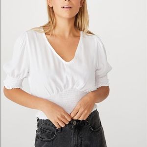 Cotton On Puff Sleeve Tea Blouse Size Small